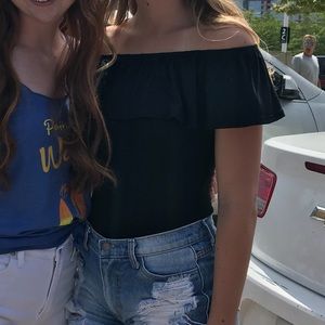 Off Shoulder | Black | Bodysuit | Size M